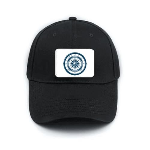 Casquette de baseball classique réglable noire Compass Droits no/no avec visière courbée