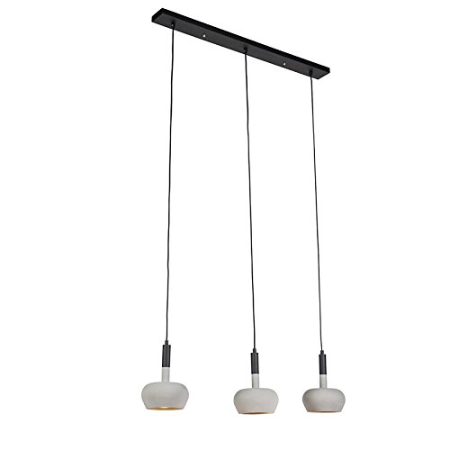 Preisvergleich Produktbild QAZQA Industrie / Industrial Industrielle Pendelleuchte / Pendellampe / Hängelampe / Lampe / Leuchte Beton mit runden Schirmen 3-flammig-Lichter - Buzzo / Innenbeleuchtung / Wohnzimmerlampe / Küche Me