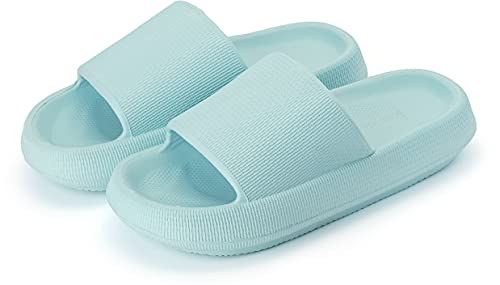 Joomra Womens Shower Slippers Slides Cloud Cushioned For Lady Quick Drying Massage Foam Female Pillow House Pool Beach Spa House Garden Sandals For Ladies Sandles Blue 40-41 #TOP1