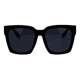 JuicyOrange SUPER Oversized Square Sunglasses Womens Modern Hipster Fashion Shades (matte black (black), 55.5)