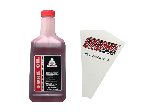 Cyclemax One Pack Compatible with Honda Fork Oil Suspension Fluid 08208-0010 Contains One Bottle and a Funnel