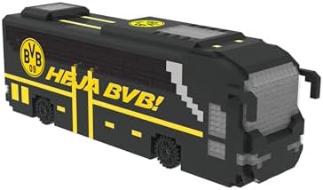 FOCO Offizielles Lizenzprodukt Borussia Dortmund BRXLZ-Steine 3D-Fußball-Reisebus Bau-Set