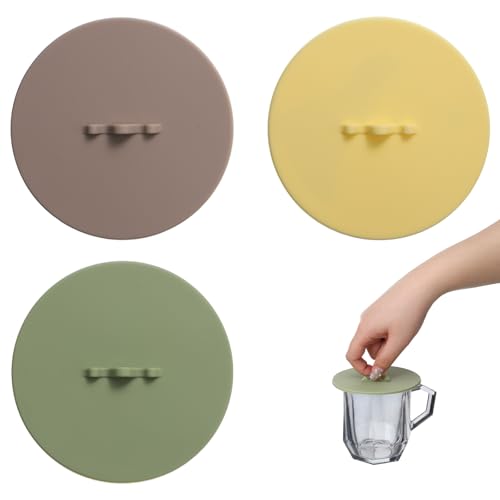 Silicone Cup Lids, 3PCS Reusable Silicone Cup Covers, Colorful 3.93 Inch/10cm Diameter Coffee Mug Cover Portable Lightweight Silicones Lids for Cups Tea Coffee