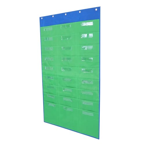 Organiseur de Dossiers Mural pour Classe : Rangement Devoirs École en Tissu Vert