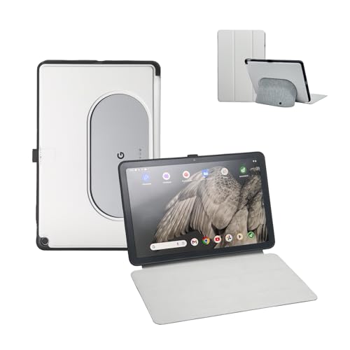 Penoval Google Pixel Tablet-Hülle 11 Zoll (2023) Silikonhülle Verstellbarer Betrachtungswinkel einfaches Handgepäck Schutzhülle kompatibel mit Lade-Lautsprecher-Dock (grau)