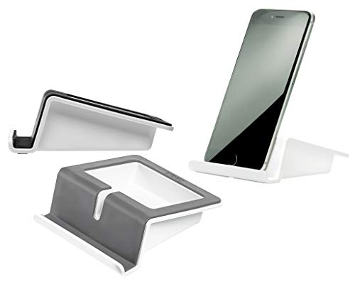 HAN 92100-12, UP Tablet stand. With soft grip surface and cable holder, white, 11,5 x 10 x 4,5 cm - Image 4