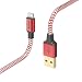 Produktbild Hama Ladekabel Reflective USB A auf Lightning, Nylon, 1,5m (iPhone Ladekabel, Lightning Kabel, iPhone 14 13 12 11 Pro Max Plus mini SE XS Max XR X 8 7, iPad Pro Air mini, MFI zertifiziert) rot