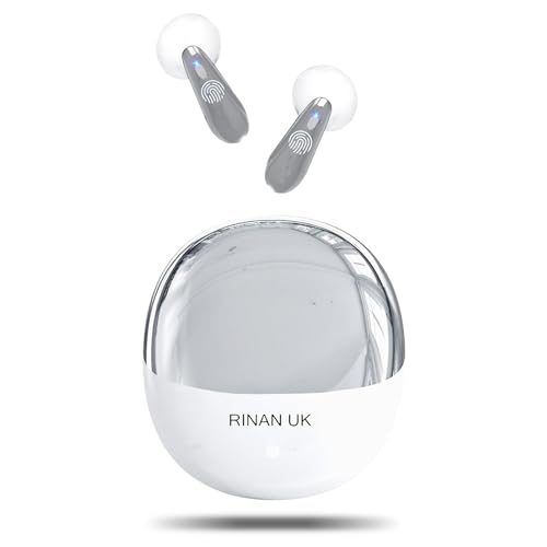RINAN UK Wireless Earbuds, Bluetooth 5.4 Headphones In Ear with 6 ENC + ANC + Wind & Noise Cancelling Mics, Bluetooth Earbuds Deep Bass Stereo Sound, 42H Playtime Wireless Earphones IPX7 Waterproof