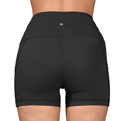 Yogalicious Ultra Soft Lightweight Hi Rise Shorts With Side Pocket - High Waist Yoga Shorts - Black 3.5" - Xs #TOP3