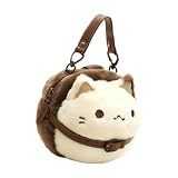 WUUISDNX Bolso bandolera con diseño de gato de peluche, bolso de hombro con diseño de animales de peluche, de mano para viajar, neceser ligero de maquillaje, Estilo A