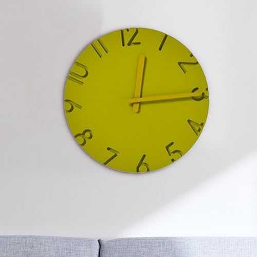 Horloge murale silencieuse texture ciment lisible sans reflets - 7