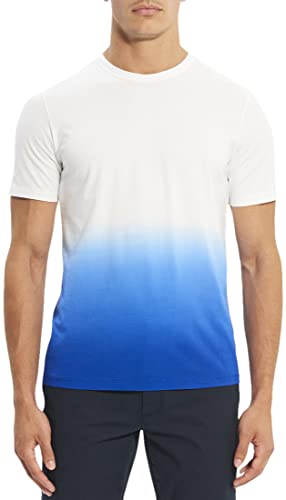 Theory Men's Essential TEE DD.COT, White/Klein Blue | Amazon.com