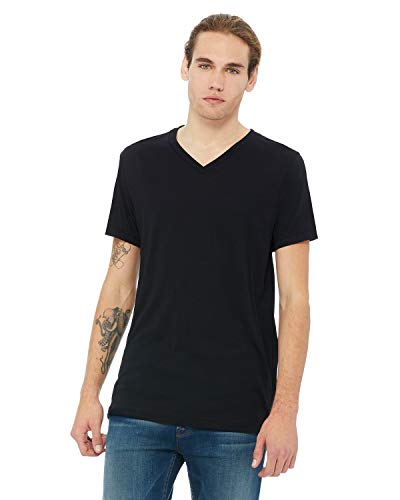 Bella + Canvas Unisex Triblend Short-Sleeve V-Neck T-Shirt L SLD BLK TRBLND