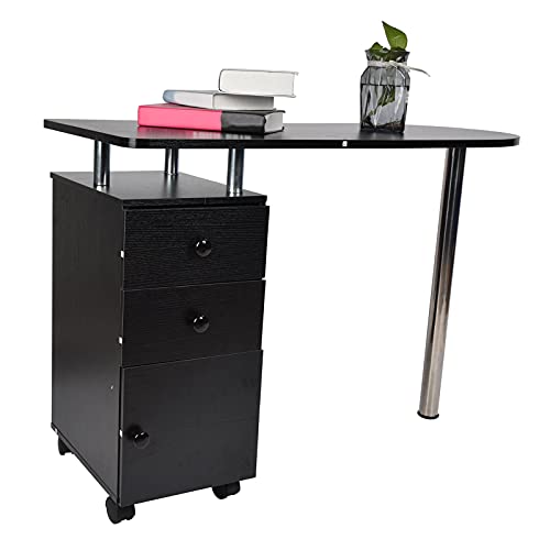 Tavolo per Manicure Mobile, Tavolo per Unghie Nero...