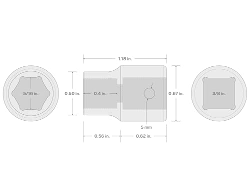 Image of TEKTON 3 /8 Inch Drive x 5 /16 Inch Shallow 6-Point Impact Socket | SID12008