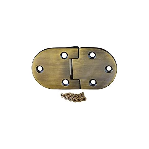 Baltimore Hardware Butler Tray Hinge in Brushed Antique Brass Finish – Includes Six Mounting Screws for Secure Installation, Durable and Stylish Folding Hinge for Home Decor Cover
