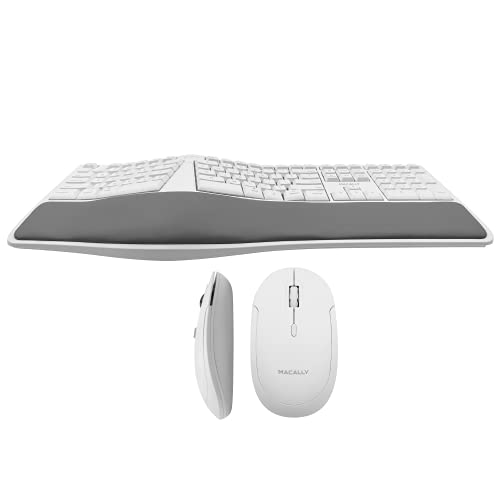 Macally Wireless Ergonomic Keyboard and a Quiet Click Mouse, Work Like You're Supposed to.