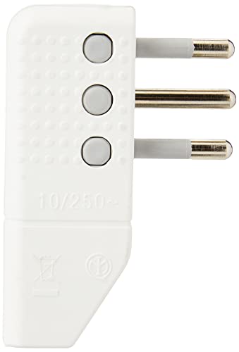 Bticino Spina Corner A Squadra 2P+T, 10 A Salvaspazio, Spinotti Orientabili, Bianco