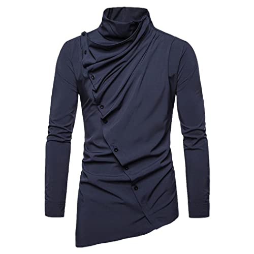 Chemise de soirée steampunk homme : finis les costumes fades avec ce smoking bleu marine XL