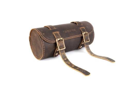 M Rufous: Design Leather Craft BIC-BAG-VNTG BWN M Rufous Genuine Leather Under Seat Handlebar Bicycle Bag thumb #2