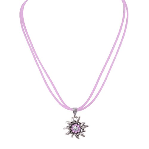 Preisvergleich Produktbild Moschen-Bayern Damen Trachtenkette Dirndlkette Edelweiß Rosa