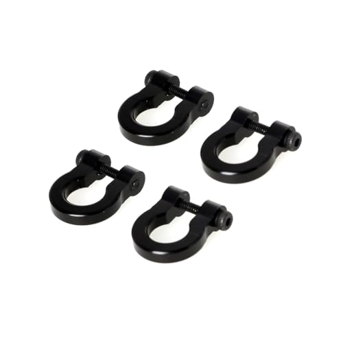 Manilles de remorquage alu noir CNC de précision pour scale RC Crawler 1/10e