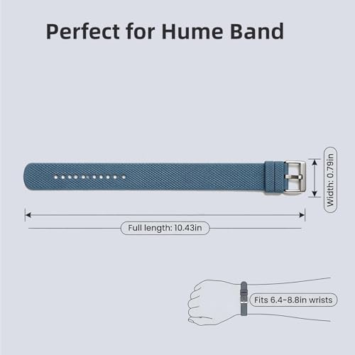 Silicone Strap Compatible with Hume Band, Ultra Soft & Adjustable Replacement Band with Secure Metal Buckle for Hume Band, Waterproof Wristband Accessories for Men Women Workout & Sleep (Light Gray) - 4