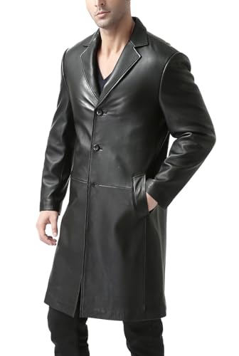 BGSD Men Francis Lambskin Leather Long Walking Coat (Also available in Big and Tall and Short)3
