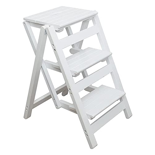 Taburete de escalera plegable de madera maciza para hogar