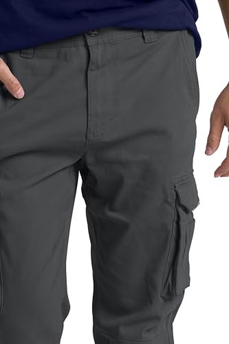 Mens Cargo Pant 100% Cotton Slim-Fit Relaxed Tactical Hiking Heavy Duty Workwear 6 Pockets Outdoor Cargo Works Pants 32W-44W4