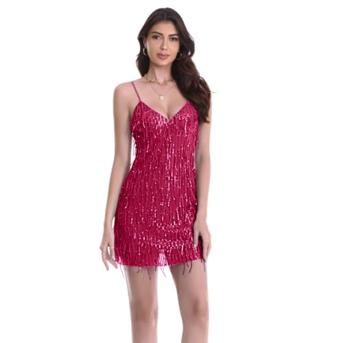 Image of women'Lace Tassels mini Dress Slip Sleeveless Party Club Dress