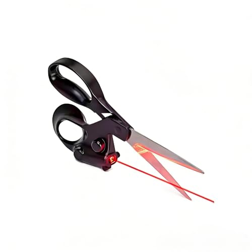 Laser Guided Scissors for Fabric Cutting Precision Infrared Laser Line for Straight Cuts Ultra Sharp Craft Scissors for Sewing Paper Gift Wrap Sewing Scissors with Upgraded Ergonomic Handle
