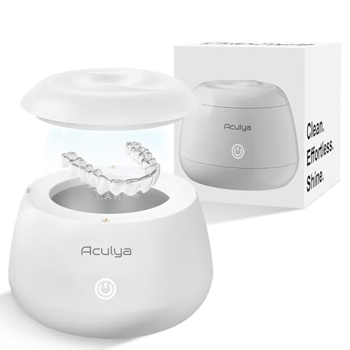 Aculya Life Nettoyeur Ultrasons, 48 kHz Dispositif de nettoyage par ultrasons pour bagues, aligneurs dentaires, appareils de contention, gouttières nocturnes...