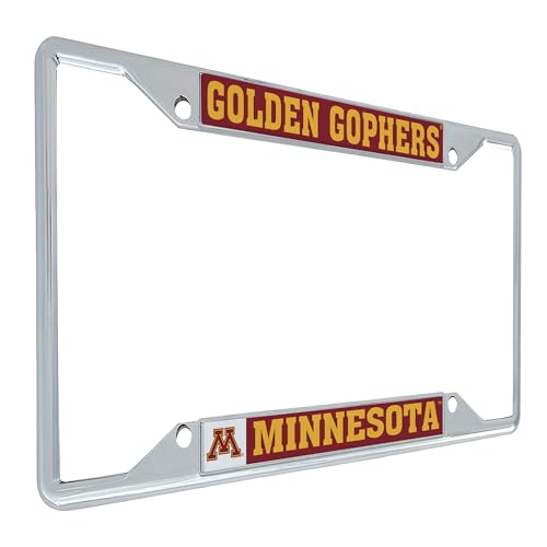 Desert Cactus University of Minnesota License Plate Frame Golden Gophers Metal Car Tag Holder for Front or Back of Car Officially Licensed (Mascot)