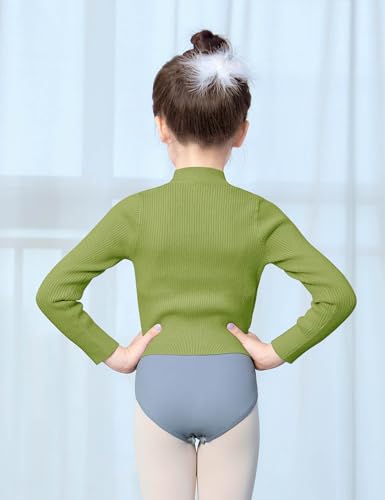 Image of Dance Sweater for Girls Long Sleeve V-Neck Top Sweater for Ballet /Gymnastics /Sports