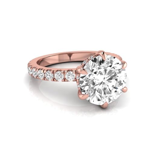 Image of Shanti Jewel IGI Certified 3.75 Carat Round Lab Grown Diamond (3 Ct, F, VVS2) Hidden Halo 14K Gold Wedding Engagement Ring For Womens