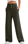 SHEKINI Womens Joggers Lounge for Summer Training Trousers with Pockets Straight Leg Sweatpants Ladies High Waist Tracksuit Bottoms Sports Yoga Pants Lightweight Trousers, Green, L
