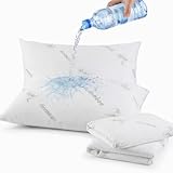 4 Pack Bamboo Waterproof Pillow Protectors Anti Dust Mite Bed Bug Anti Allergy Soft Non Noisy Feather Proof with Zipped Closure Hypoallergenic, Breathable (50x75cm)