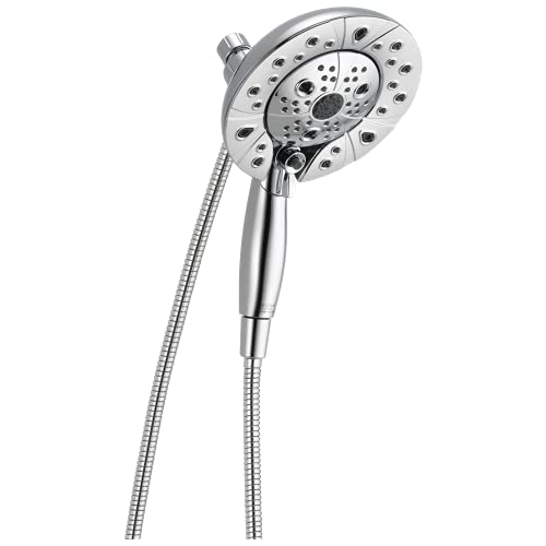 Image of Delta Faucet 5-Spray In2ition Dual Shower Head with HandHeld Spray, H2Okinetic Chrome Shower Head with Hose, Showerheads, Handheld Shower Heads, Lumicoat Chrome 58480-PR-PK