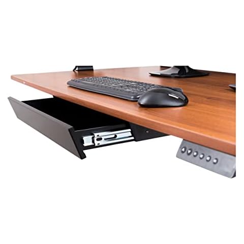 Stand Up Desk Store Add-On Office Sliding Under-Desk Drawer Storage Organizer for Standing Desks | Requires 14" of Front to Back Clearance Beneath Desks and Tables (Black) Cover