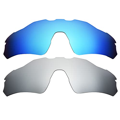 Verres Radar EV Path bleus et titane avec protection contre les reflets du soleil