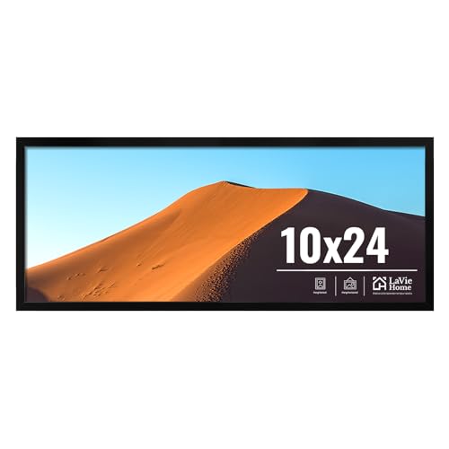 Image of LaVie Home 10x24 Picture Frame for Wall Display, 10x24 Black Picture Frame with HD Plexiglas, 10 x 24 Poster Frame 1 Pack, Display Frame for Vertical or Horizontal, Classic Collection