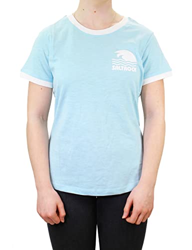 Saltrock Brave Mini Ringer Kurzarm T-Shirt Made in Light Blue, hellblau, 44