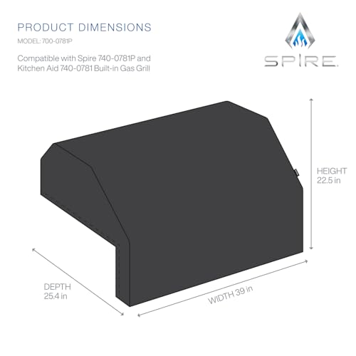 Image of SPIRE Built-in 6 Burner Grill Top Cover Polyester PVC Blend with Mesh Vent
