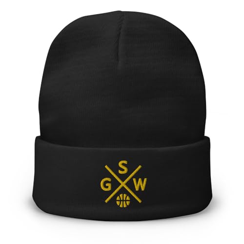 Golden State Basketball Cross Retro Winter Beanie Cap