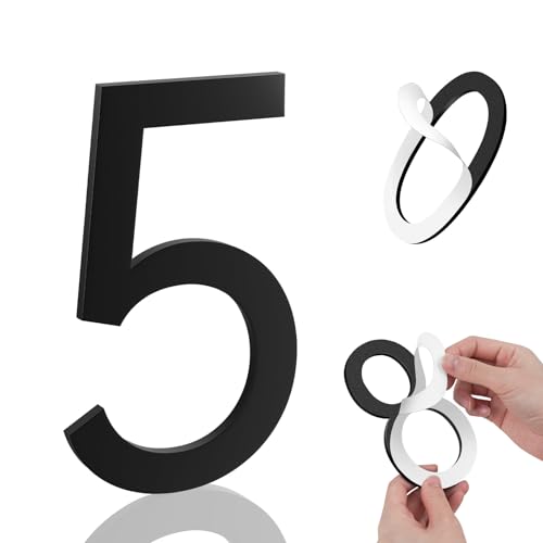 Image of 6 Inch House Numbers, Self-adhesive for Outside Mailbox House Number (5)