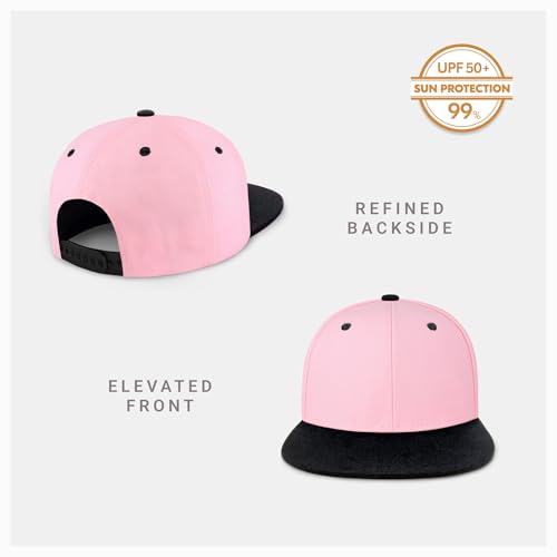 Image of CHOK.LIDS Flat Bill Visor Classic Snapback Hat Blank Adjustable Brim High Top End Trendy Color Style Plain Tone Baseball Cap