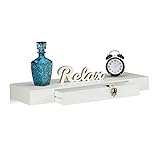 Relaxdays 10021906_49 Balda Flotante con cajón, Largo