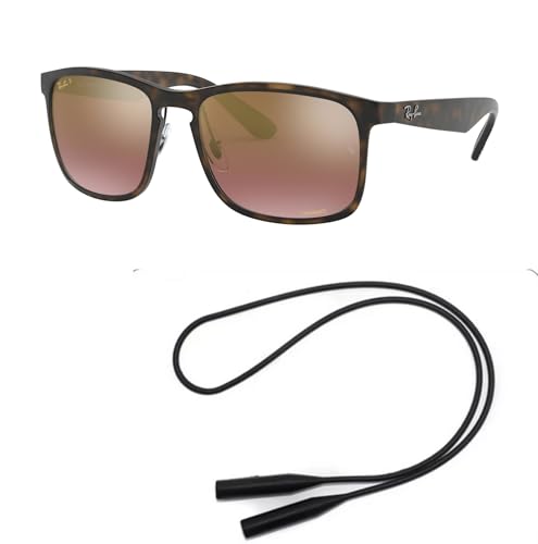 Ray-Ban RB4264 Sunglasses Bundle: RB 4264 894/6B Matte Havana Purple Mirror Gol and Universal Anti-slip Silicone Leash2