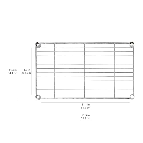 Amazon Basics 4-Shelf Steel Wire Storage Rack, Adjustable, Sturdy, Easy Assembly, 13.4 D x 23.2 W x 48 H in, Black